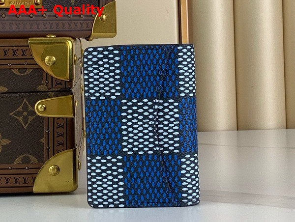 Louis Vuitton Pocket Organizer in Blue Damier Heritage Coated Canvas N40677 Replica