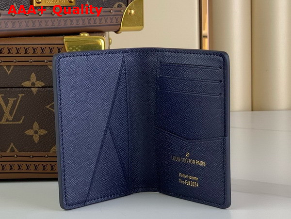 Louis Vuitton Pocket Organizer in Blue Damier Heritage Coated Canvas N40677 Replica