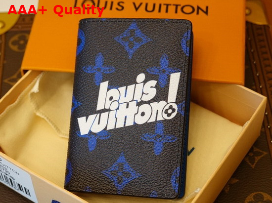 Louis Vuitton Pocket Organizer in Blue Vintage Monogram Canvas M80799 Replica