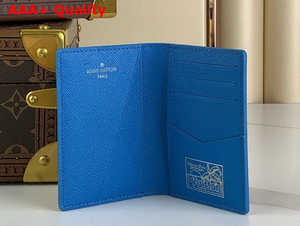 Louis Vuitton Pocket Organizer in Bright Blue Monogram Surfin Coated Canvas M83557 Replica