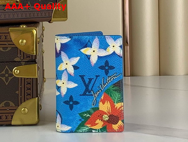 Louis Vuitton Pocket Organizer in Bright Blue Monogram Surfin Coated Canvas M83557 Replica