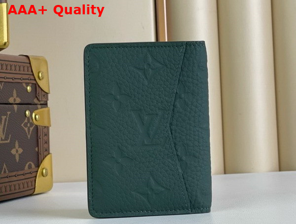 Louis Vuitton Pocket Organizer in Dark Green Monogram Taurillon Leather M83067 Replica