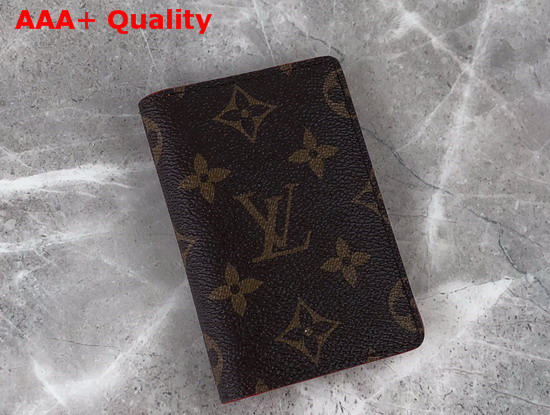 Louis Vuitton Pocket Organizer in Monogram Canvas and Smooth Natural Leather Replica