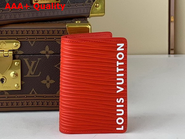 Louis Vuitton Pocket Organizer in Vermillion Red Epi XL Grained Leather M23696 Replica