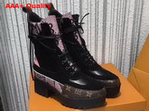 Louis Vuitton Pokerface Platform Desert Boot Black Suede Calf Leather and Pink Python Replica