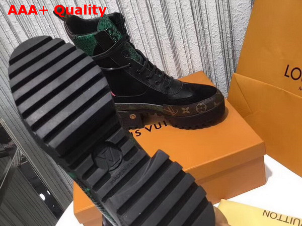 Louis Vuitton Pokerface Platform Desert Boot Suede Calf Leather and Green Python 1A2VXR Replica