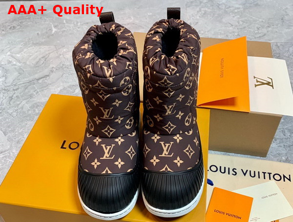 Louis Vuitton Polar Flat Half Boot in Monogram Nylon and Calf Leather Replica