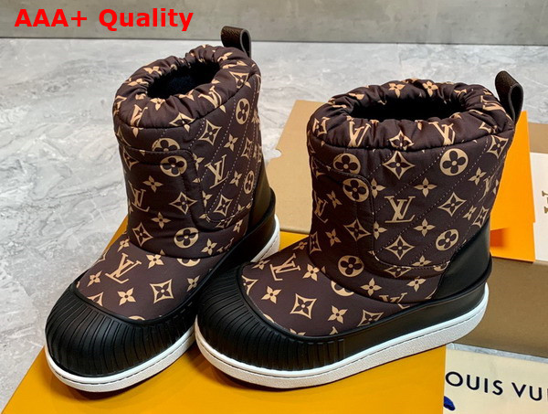 Louis Vuitton Polar Flat Half Boot in Monogram Nylon and Calf Leather Replica