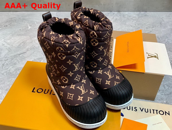 Louis Vuitton Polar Flat Half Boot in Monogram Nylon and Calf Leather Replica