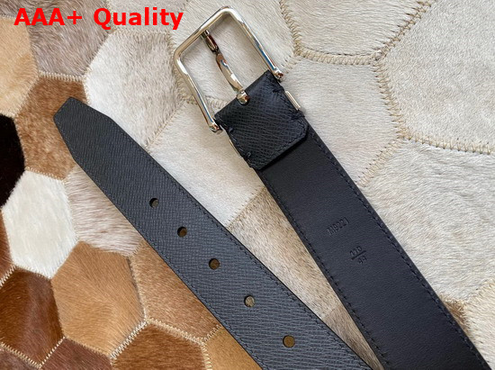 Louis Vuitton Pont Neuf 35mm Belt in Black Taiga Leather Replica