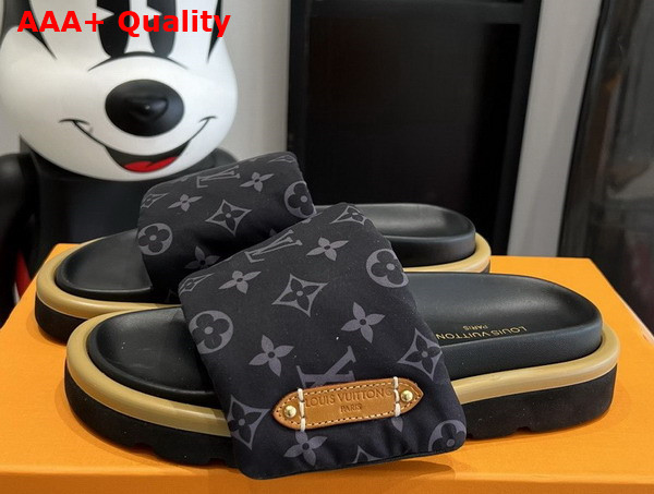 Louis Vuitton Pool Pillow Flat Comfort Mule Black Monogram Nylon Replica