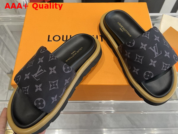 Louis Vuitton Pool Pillow Flat Comfort Mule Black Monogram Nylon Replica