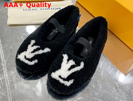 Louis Vuitton Popi Flat Ballerina Black Shearling 1A9C8A Replica