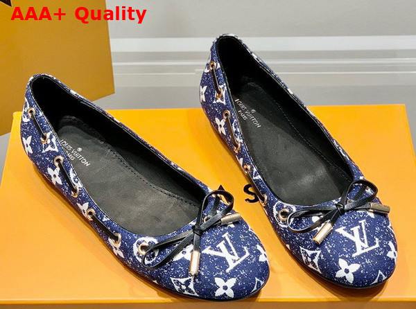 Louis Vuitton Popi Flat Ballerina Navy Blue Monogram Denim Replica