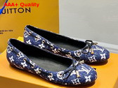 Louis Vuitton Popi Flat Ballerina Navy Blue Monogram Denim Replica