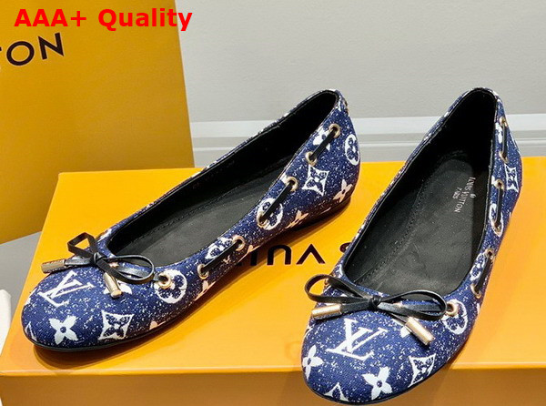 Louis Vuitton Popi Flat Ballerina Navy Blue Monogram Denim Replica