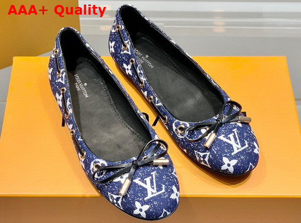 Louis Vuitton Popi Flat Ballerina Navy Blue Monogram Denim Replica