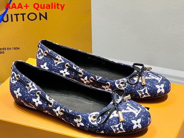 Louis Vuitton Popi Flat Ballerina Navy Blue Monogram Denim Replica