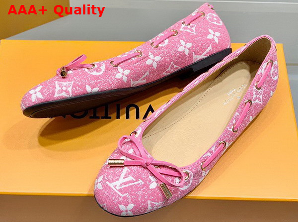 Louis Vuitton Popi Flat Ballerina Pink Monogram Denim Replica