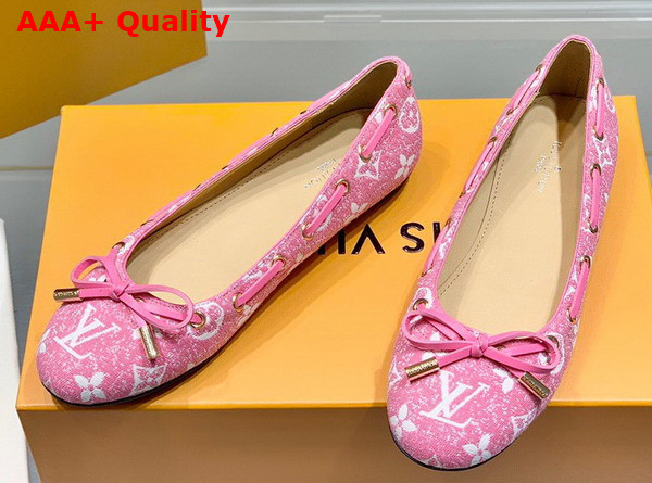 Louis Vuitton Popi Flat Ballerina Pink Monogram Denim Replica