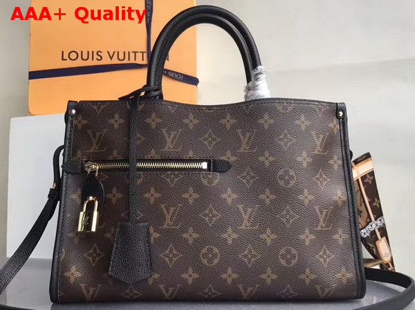 Louis Vuitton Popincourt PM Monogram Canvas and Natural Leather Trim Black Replica