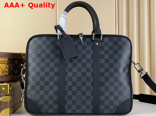 Louis Vuitton Porte Documents Voyage Damier Graphite Coated Canvas N40485 Replica