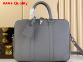 Louis Vuitton Porte Documents Voyage PM Bag in Roche Gris Gray Taiga Cowhide Leather M11659 Replica