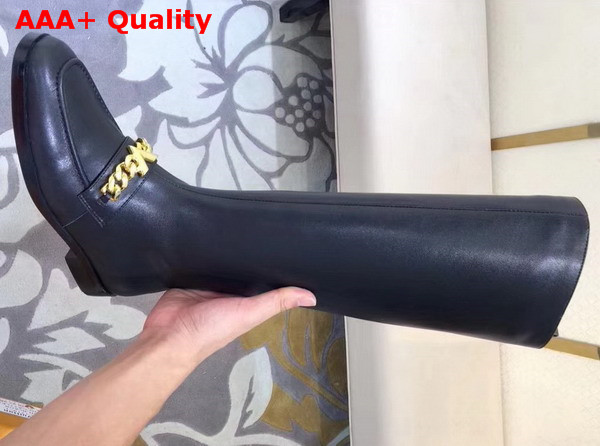 Louis Vuitton Prime Time High Boot in Black Calf Leather Replica