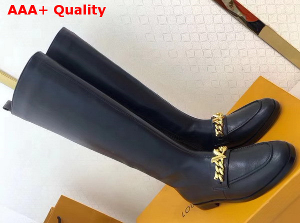 Louis Vuitton Prime Time High Boot in Black Calf Leather Replica