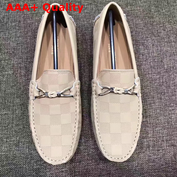 Louis Vuitton Raspail Moccasin Beige Damier Embossed Calfskin Replica