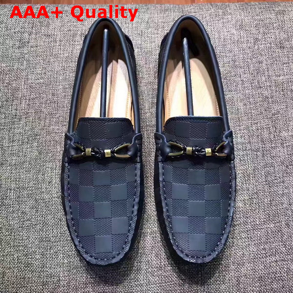 Louis Vuitton Raspail Moccasin Black Damier Embossed Calfskin Replica