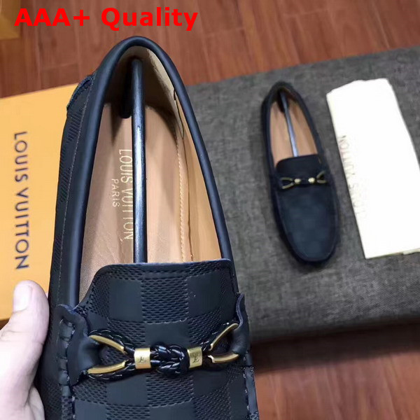 Louis Vuitton Raspail Moccasin Black Damier Embossed Calfskin Replica