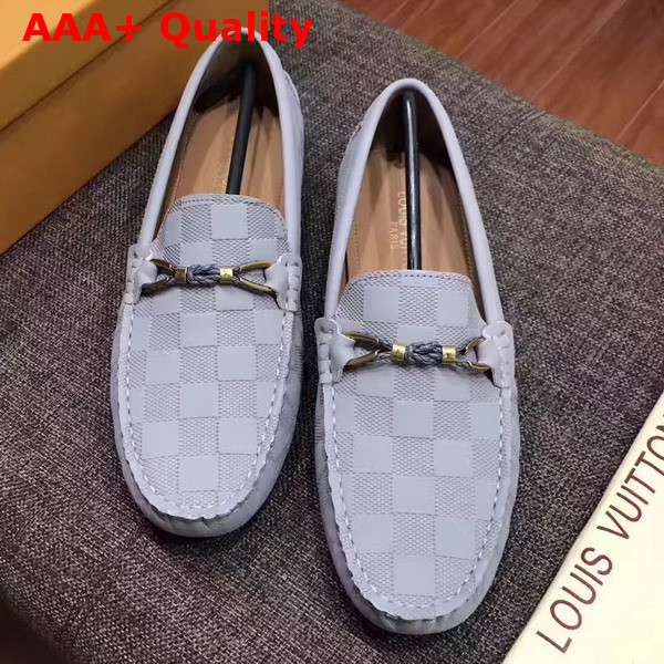 Louis Vuitton Raspail Moccasin Light Blue Damier Embossed Calfskin Replica