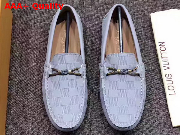 Louis Vuitton Raspail Moccasin Light Blue Damier Embossed Calfskin Replica