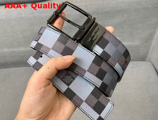 Louis Vuitton Reversible Belt Damier Graphite 3D Canvas and Calf Lather Gray and Black Replica