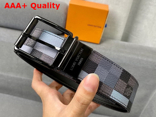 Louis Vuitton Reversible Belt Damier Graphite 3D Canvas and Calf Lather Gray and Black Replica