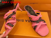 Louis Vuitton Revival Mule Rose Pop Calf Leather and Nano Monogram Canvas 1A8GN9 Replica