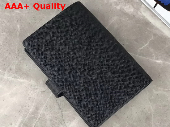 Louis Vuitton Ring Agenda Black Taiga Leather Cover Replica