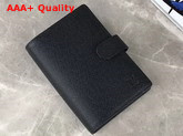 Louis Vuitton Ring Agenda Black Taiga Leather Cover Replica