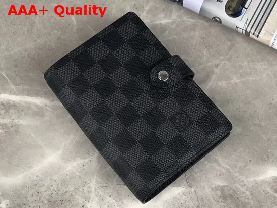 Louis Vuitton Ring Agenda Damier Graphite Canvas Cover Replica