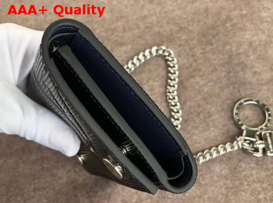 Louis Vuitton Rivets Chain Wallet Epi Black M63518 Replica