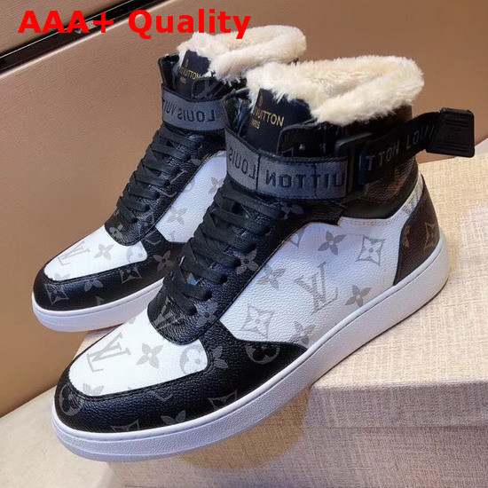 Louis Vuitton Rivoli Sneaker Boot Monogram Canvas and Sheepskin Inside Replica