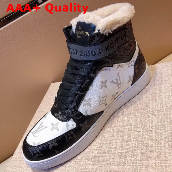 Louis Vuitton Rivoli Sneaker Boot Monogram Canvas and Sheepskin Inside Replica