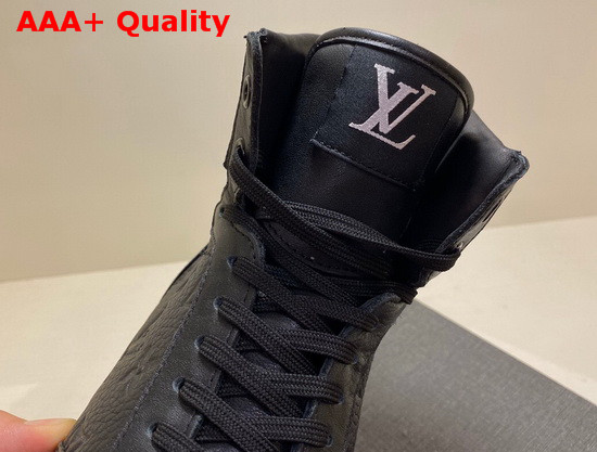 Louis Vuitton Rivoli Sneaker Boot in Black Monogram Embossed Grained Calf Leather 1A5US5 Replica