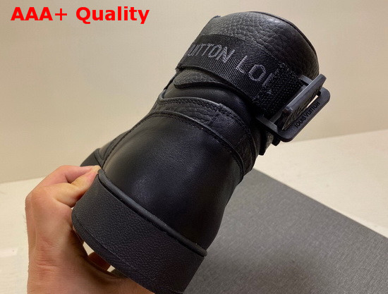 Louis Vuitton Rivoli Sneaker Boot in Black Monogram Embossed Grained Calf Leather 1A5US5 Replica