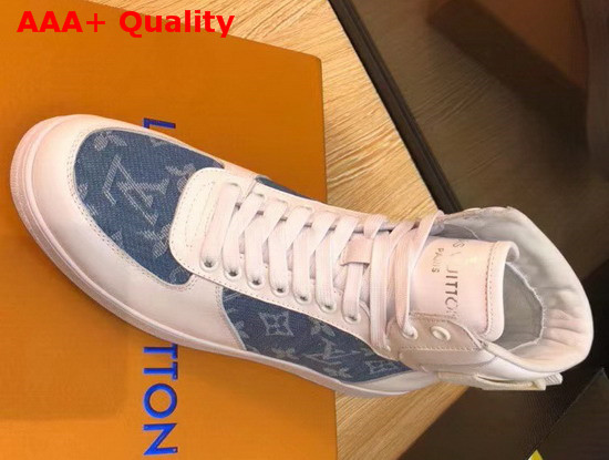 Louis Vuitton Rivoli Sneaker Calf Leather and Monogram Denim Replica