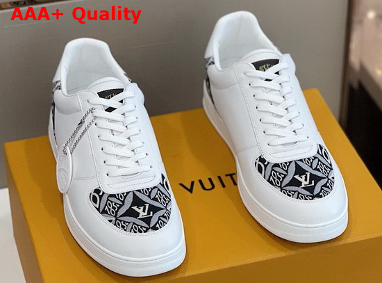 Louis Vuitton Rivoli Sneaker White Calf Leather and Jacquard Textile Replica