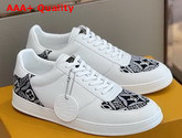 Louis Vuitton Rivoli Sneaker White Calf Leather and Jacquard Textile Replica