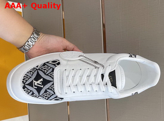 Louis Vuitton Rivoli Sneaker White Calf Leather and Jacquard Textile Replica