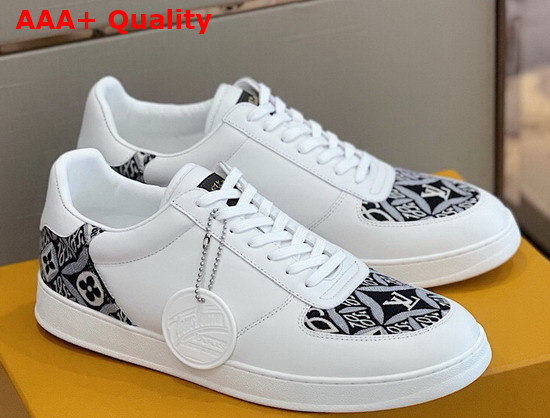 Louis Vuitton Rivoli Sneaker White Calf Leather and Jacquard Textile Replica